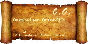Osztheimer Ottokár névjegykártya